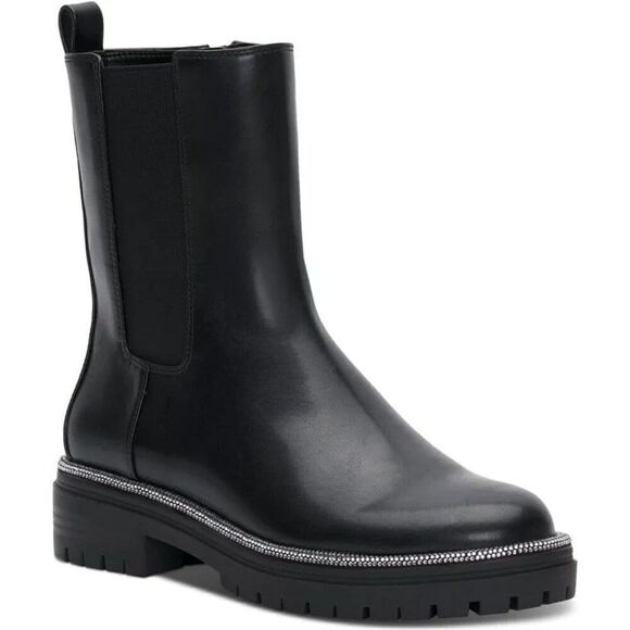 INC INTERNATIONAL CONCEPTS WOMENS BRYCIN BOOTIES BLACK SMOOTH 9.5M - Picture 1 of 3